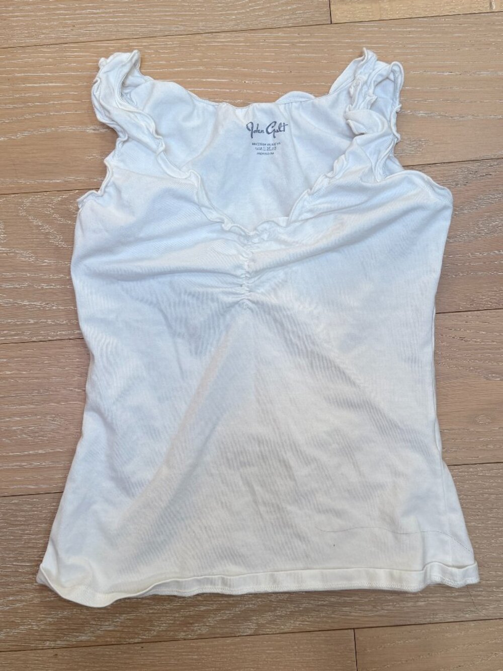 John Galt Ruffle Sleeve Tank Top (White)